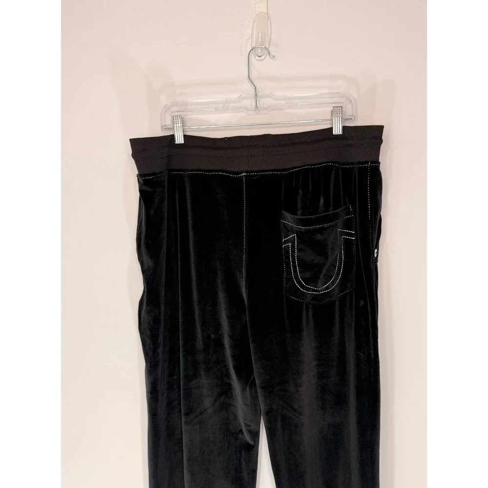 True Religion Velour Big T Jogger Pants Men's Casual Streetwear Relaxed XL